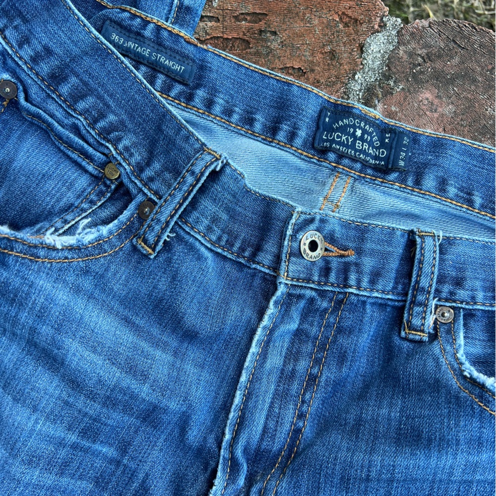 Lucky "363" vintage straight leg Blue jeans Size 34 - Picture 6 of 8